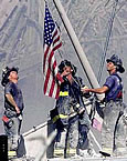 911 Firefighters with Flag